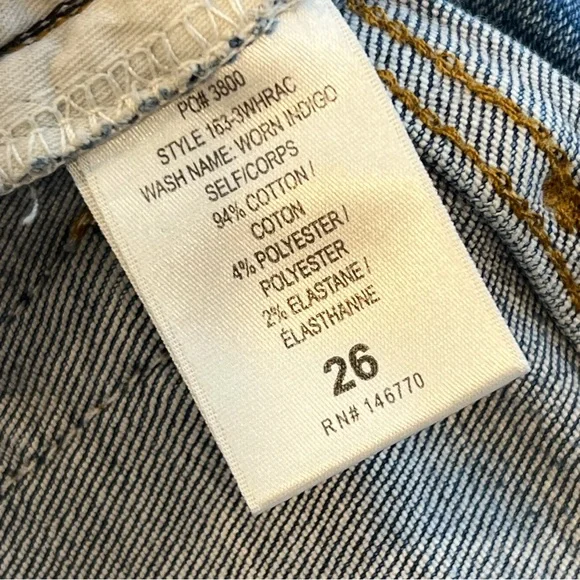 Re/Done High Rise Ankle Crop Jeans Worn Indigo Button Fly Skinny Denim Size 26 - Picture 7 of 10